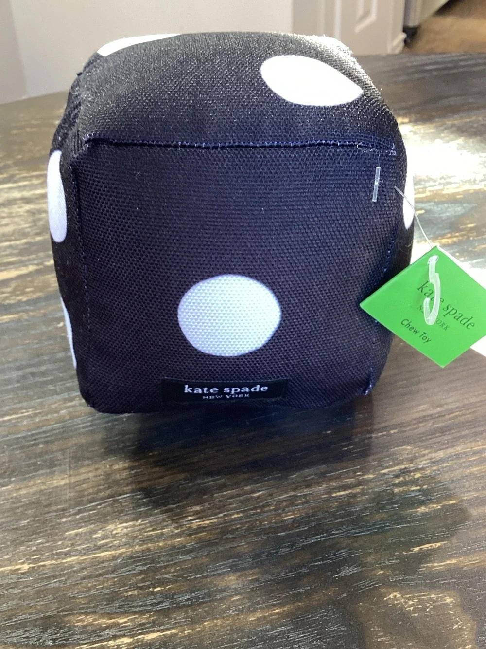 kate spade Art Dots Black and White Polka Dot Pet Chew Toy